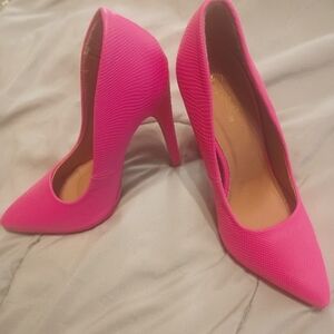 Qupid Neon Pink Heels. Size 7.5